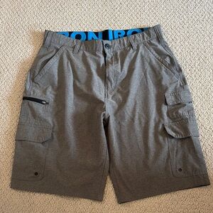 Gray Cargo Shorts with Relaxed Fit and Belt Loops